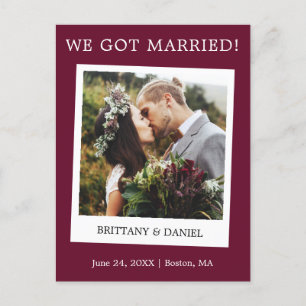 Carte Postale Caméra instantanée Mariage photo Faire-part Bourgo