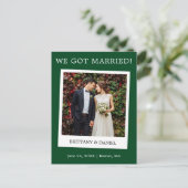 Carte Postale Caméra instantanée Mariage photo Faire-part vert (Debout devant)