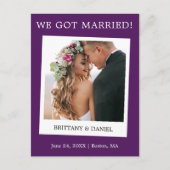 Carte Postale Caméra instantanée Mariage photo Faire-part violet (Devant)