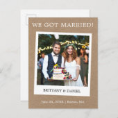 Carte Postale Caméra instantanée Photo Faire-part Mariage Kraft (Devant / Derrière)
