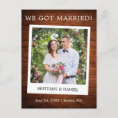 Carte Postale Caméra instantanée Photo Mariage en bois Faire-par (Devant)