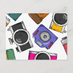 Carte Postale Caméra photographique motif d'illustration