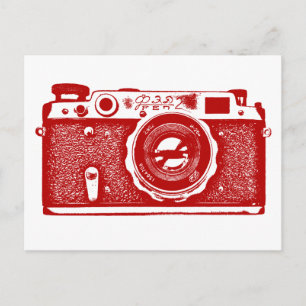 Carte Postale Caméra russe soviétique - Rouge rubis
