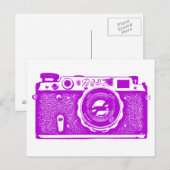 Carte Postale Caméra russe soviétique - violet (Devant / Derrière)