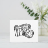 Carte postale Caméra vintage - noir et blanc (Debout devant)