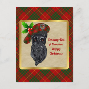 Carte Postale Cameron Clan Badge & Tartan Christmas