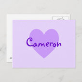 Carte Postale Cameron en violet (Devant / Derrière)