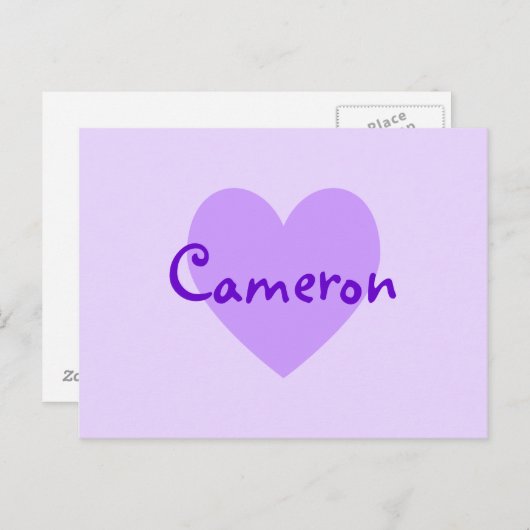 Carte Postale Cameron en violet (Devant / Derrière)