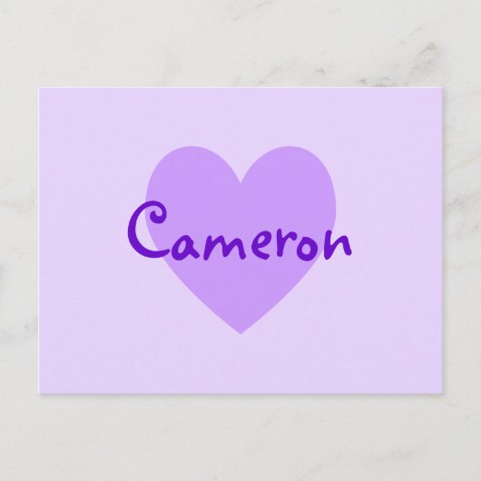 Carte Postale Cameron en violet (Devant)
