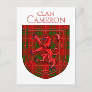 Carte Postale Cameron Tartan Scottish Plaid Lion Rampant