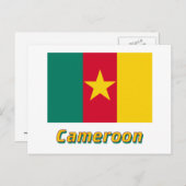 Carte Postale Cameroun Drapeau avec nom (Devant / Derrière)
