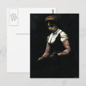 Carte Postale Camille Corot - Fille avec mandoline (Devant / Derrière)