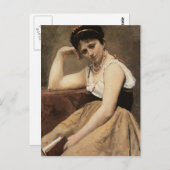 Carte Postale Camille Corot - Lecture Interrompue (Devant / Derrière)