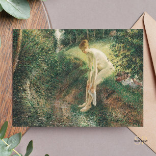 Carte Postale Camille Pissarro Bather in the Woods Peinture Art