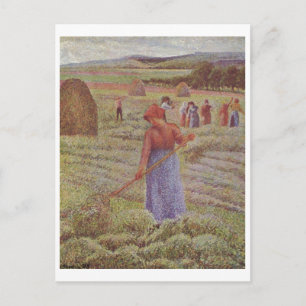 Carte Postale Camille Pissarro - Hay @ Eragny Farmer 1889 Huile