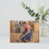 Carte Postale Camille Pissarro - Une femme qui met sur ses bas (Debout devant)