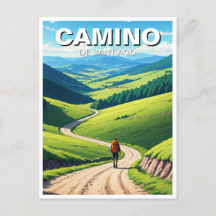 Carte Postale Camino de Santiago Hiker Randonnée
