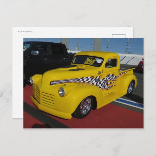 Carte Postale Camion à Customise jaune (Devant / Derrière)