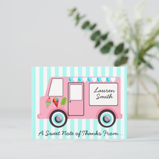 Carte Postale Camion à glace (Debout devant)