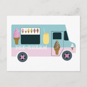 Carte Postale Camion à glace rétro