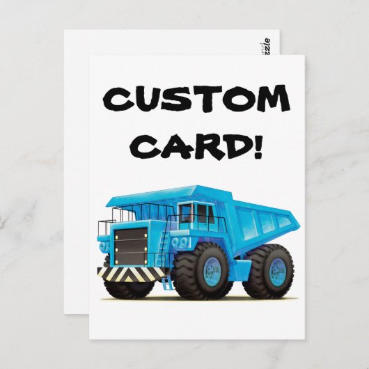 Carte Postale Camion Big Blue Dump (Devant / Derrière)