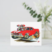 Carte Postale Camion blanc-rouge El Camino 1970 (Debout devant)