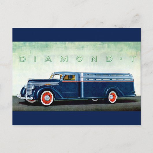 Carte Postale Camion bleu Diamond T 1937 (Devant)