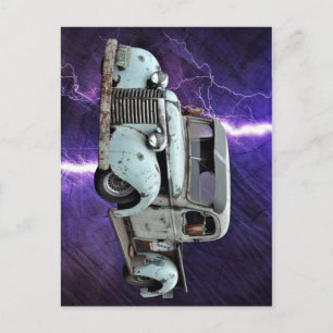 Carte Postale Camion bleu vintage