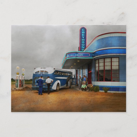 Carte Postale Camion - Bus - A mi-chemin là 1938 (Devant)