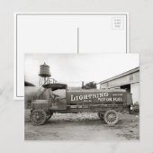 Carte Postale Camion-citerne à essence Lightning, 1920 (Devant / Derrière)