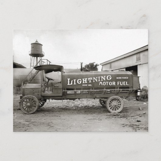 Carte Postale Camion-citerne à essence Lightning, 1920 (Devant)