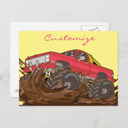 Carte Postale Camion de boue à 4 roues Thunder_Cove (Devant / Derrière)