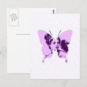 Carte Postale Camion de collage papillon (Devant / Derrière)