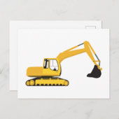 Carte Postale Camion de construction de l'excavateur (Devant / Derrière)