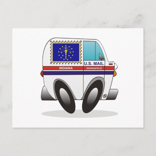Carte Postale Camion de courrier INDIANA (Devant)