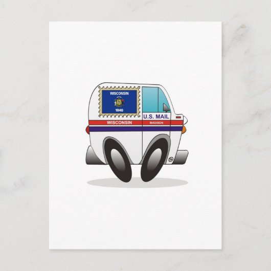 Carte Postale Camion de courrier WISCONSIN (Devant)