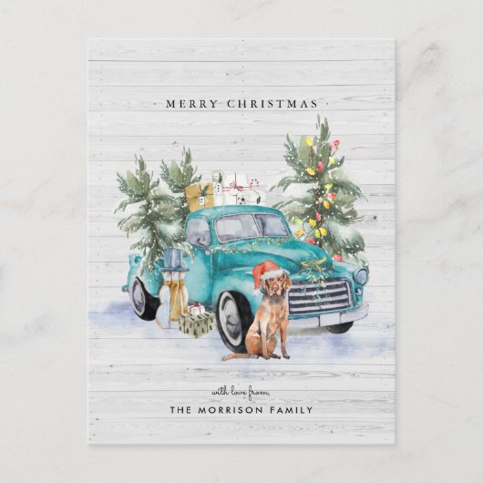 Carte Postale Camion de Ferme Rustique Noël Fêtes (Devant)