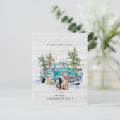 Carte Postale Camion de Ferme Rustique Noël Fêtes (Debout devant)