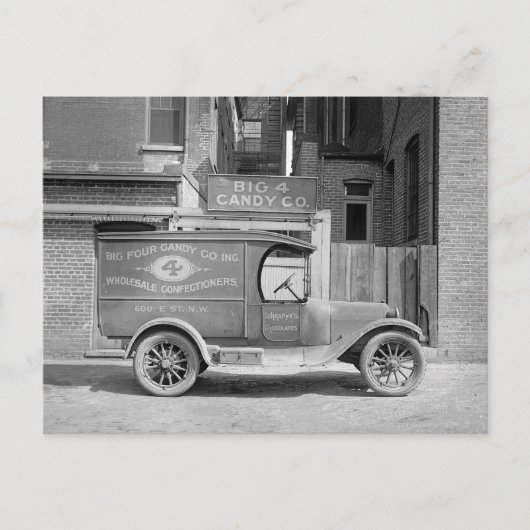 Carte Postale Camion de livraison de bonbons, 1926 (Devant)