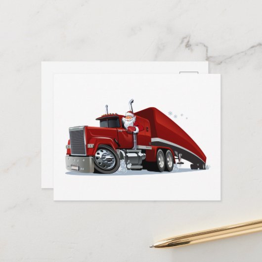 Carte Postale Camion de Noël (Devant/Arrière en situation)