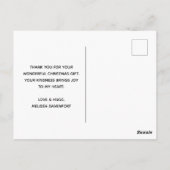 Carte Postale Camion de Noël avec de mignons animaux Merci (Dos)