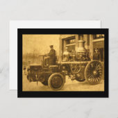 Carte Postale Camion de pompier à vapeur Vintage (Devant / Derrière)