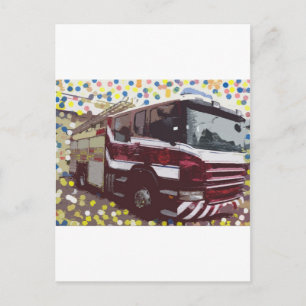 Carte Postale Camion de pompiers