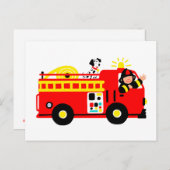 Carte Postale Camion de pompiers (Devant / Derrière)