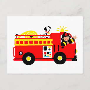 Carte Postale Camion de pompiers