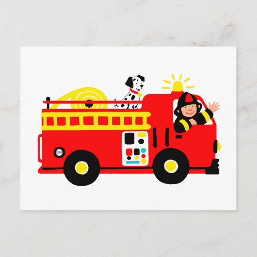 Carte Postale Camion de pompiers (Devant)