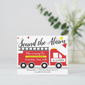 Carte Postale Camion de pompiers mignon véhicule confettis 1er a (Debout devant)