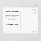 Carte Postale Camion de ramassage à neige avec chaudière à neige (Dos)