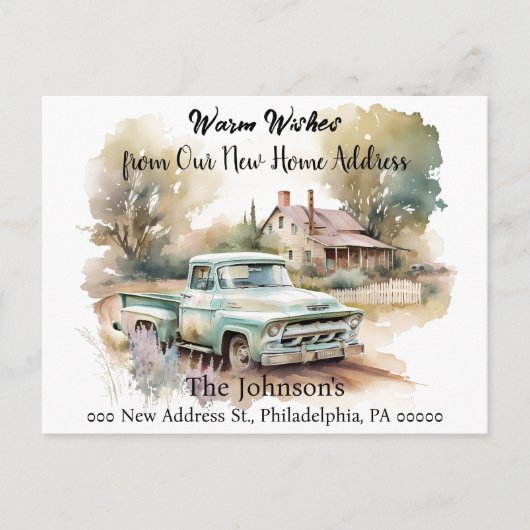 Carte Postale Camion de ramassage Nous avons déplacé une nouvell (Devant)