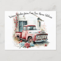 Camion de ramassage rouge vintage Nous avons dépla